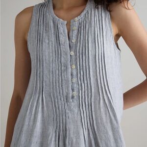 100% European Linen Sleeveless Swing Dress